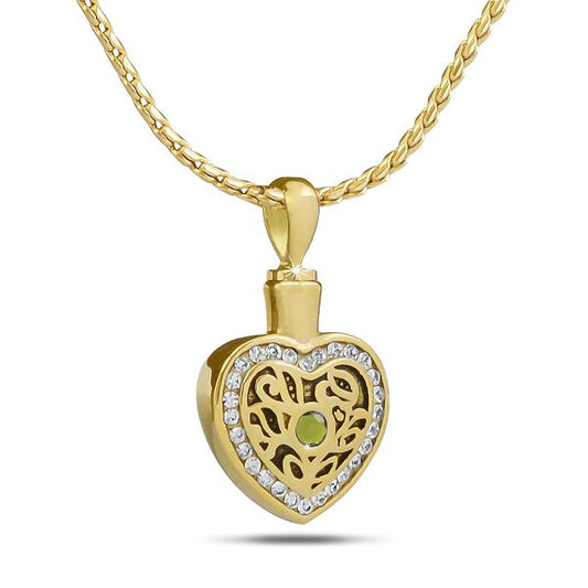 August w/ Peridot Gold Steel Keepsake